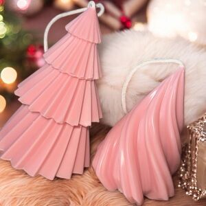 Pink Christmas Tree and Teardrop Candles